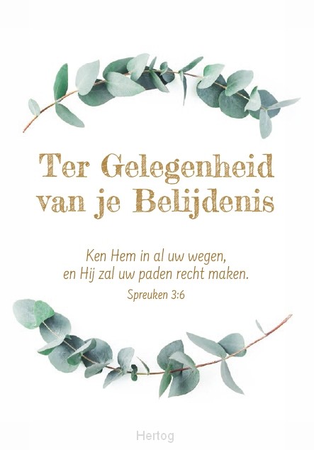 Ter Gelegenheid van je Belijdenis - wenskaart tekst