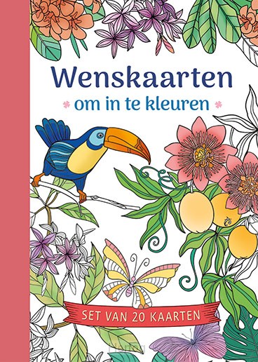 Wenskaarten om in te kleuren - set van 20 kaarten 